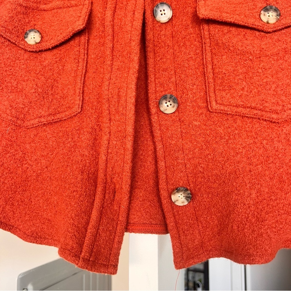 Aritzia Wilfred The Ganna Cropped Shirt Jacket/Shacket- Orange- Size S - Picture 4 of 12
